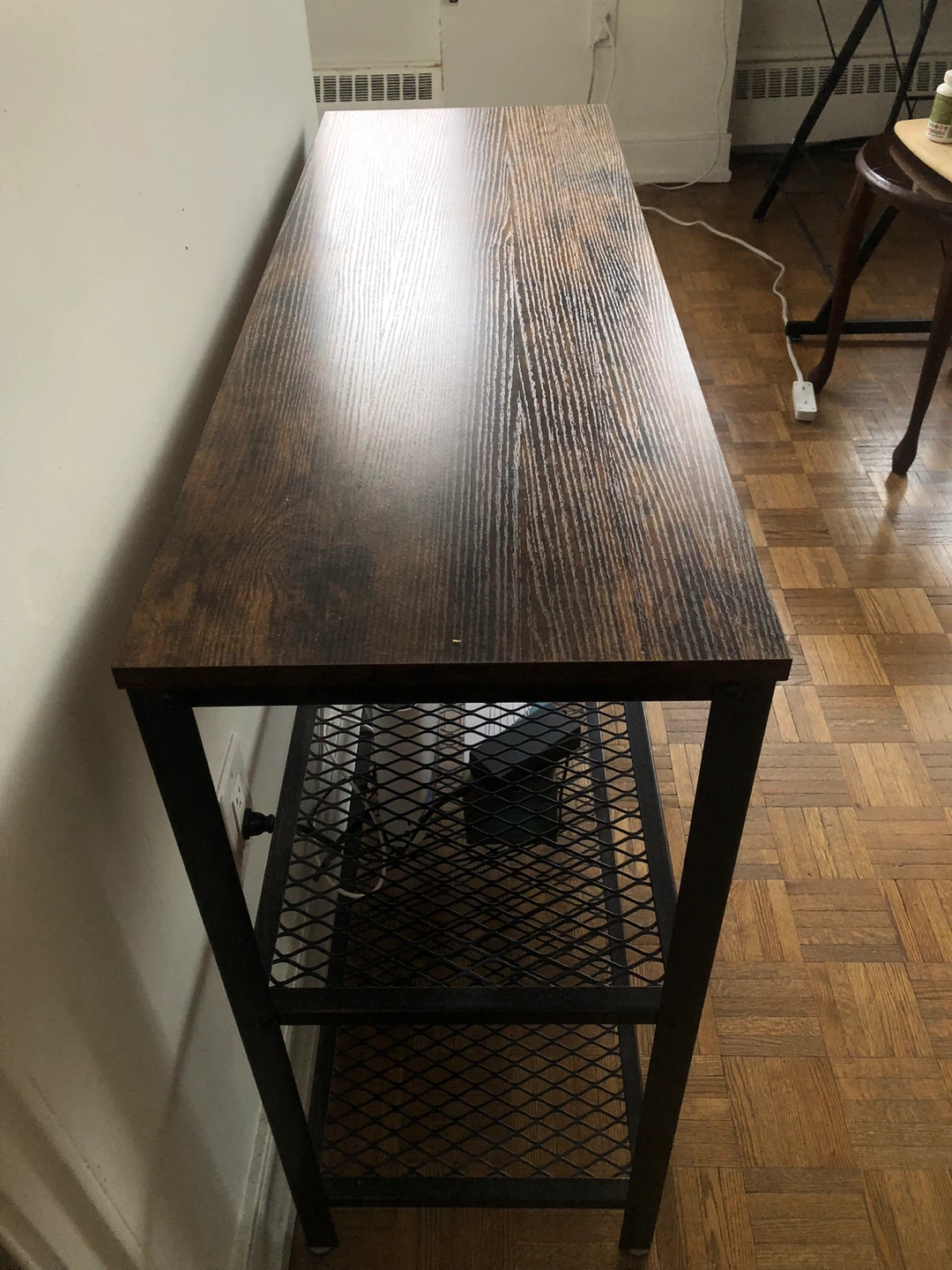 Console Table with Metal Frame & Wood Top - photo 2