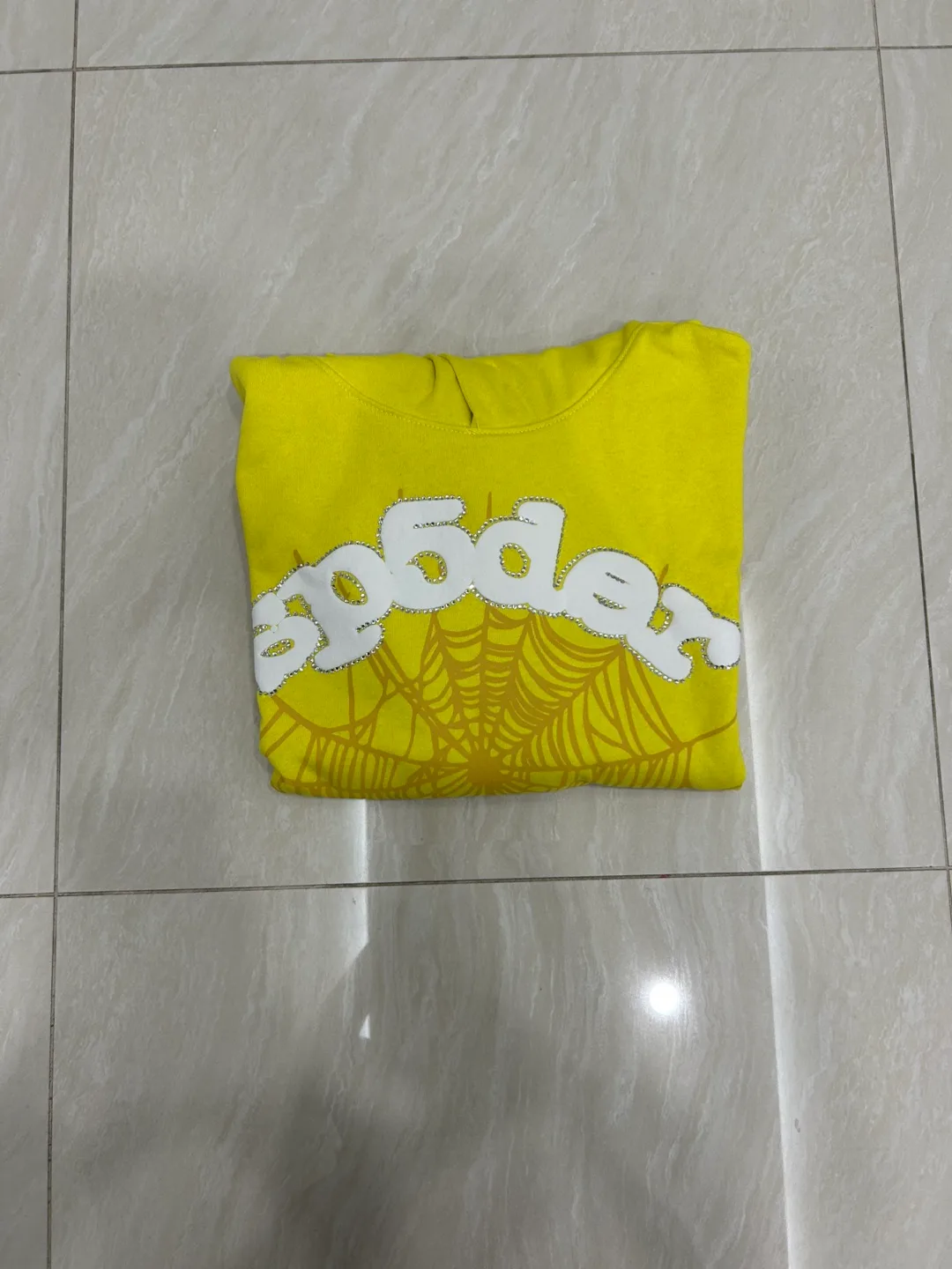 Yellow SP5DER Hoodie image indicator(4)