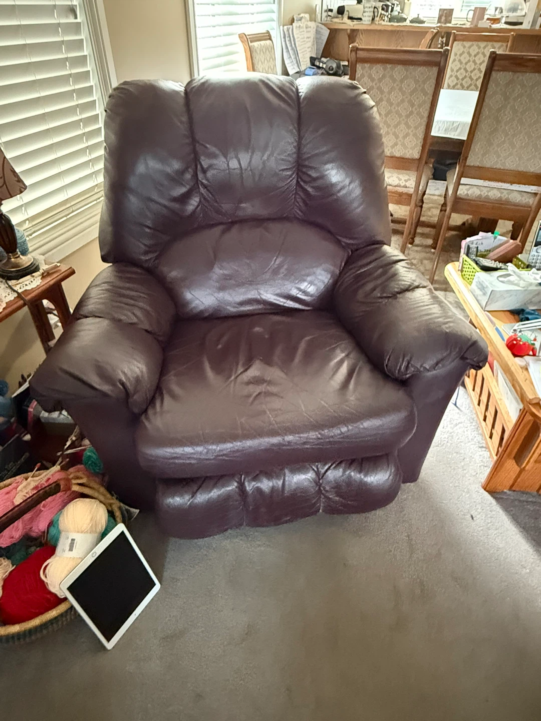 Burgundy Leather Reclining Sofa and Chair Set - photo 3