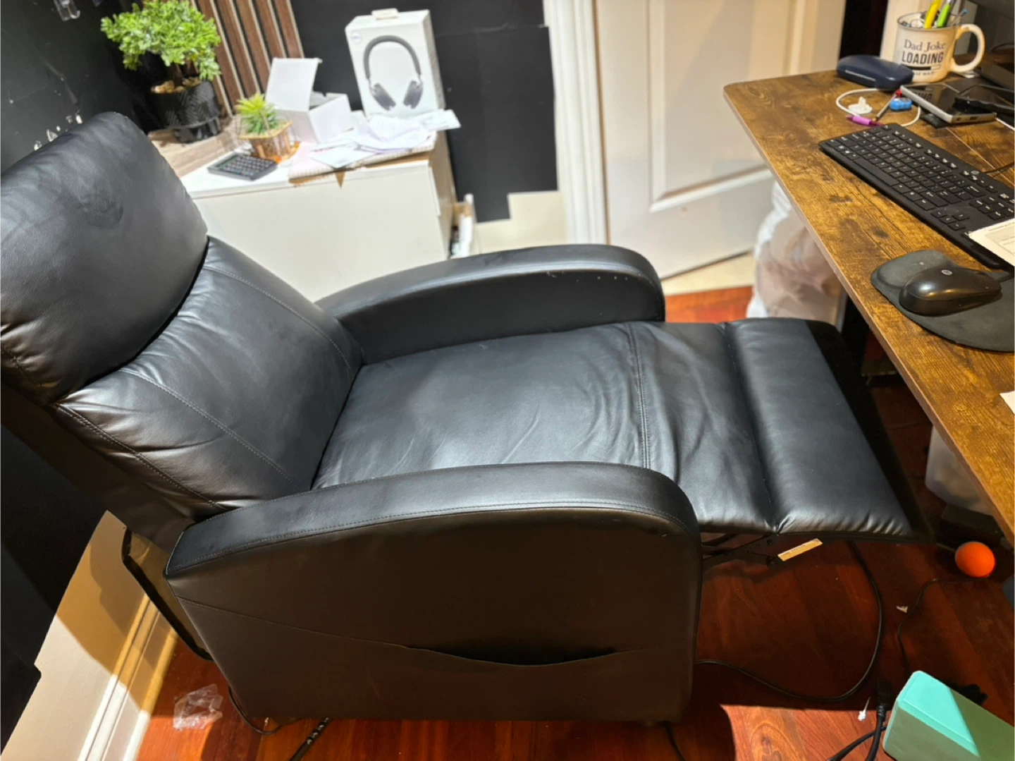 Black Leather Recliner Chair