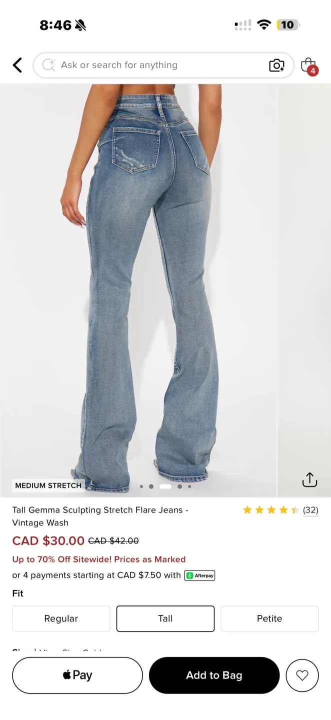 Fashion Nova Tall Gemma Flare Jeans - Vintage Wash image indicator(3)
