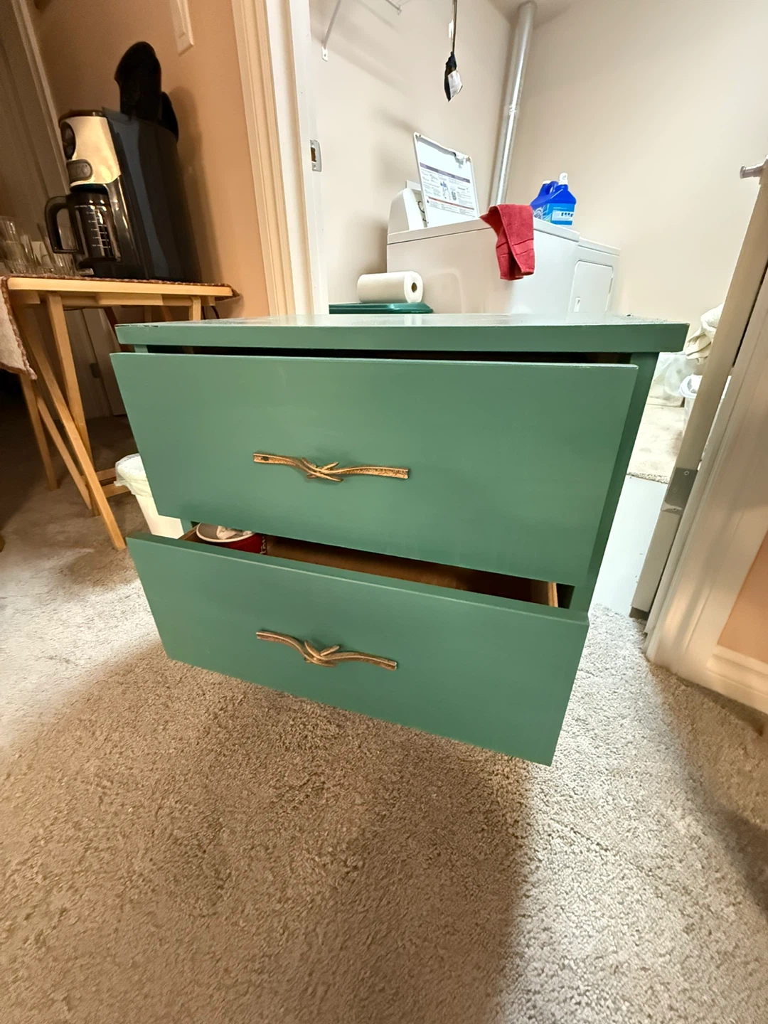 Green 2-Drawer Bedside Table - photo 2