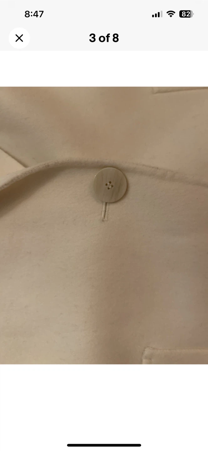 Theory Easy One Button Coat - Ivory, Size L - photo 3
