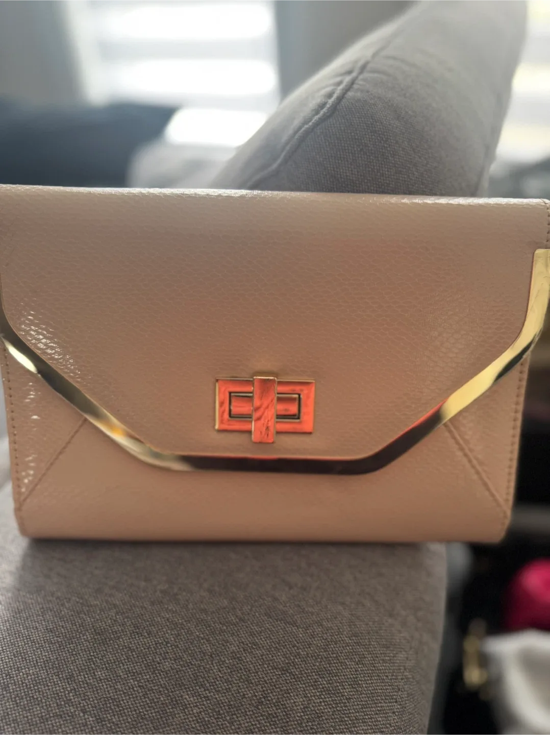 ALDO Clutch Purse - Beige/Gold thumbnail