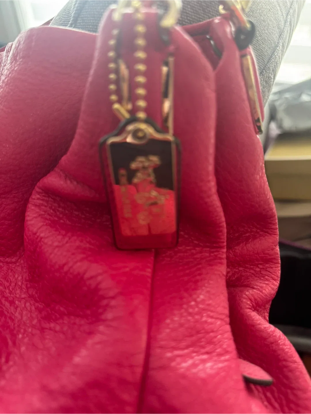 Coach Pink genuine Leather Shoulder Bag image indicator(2)