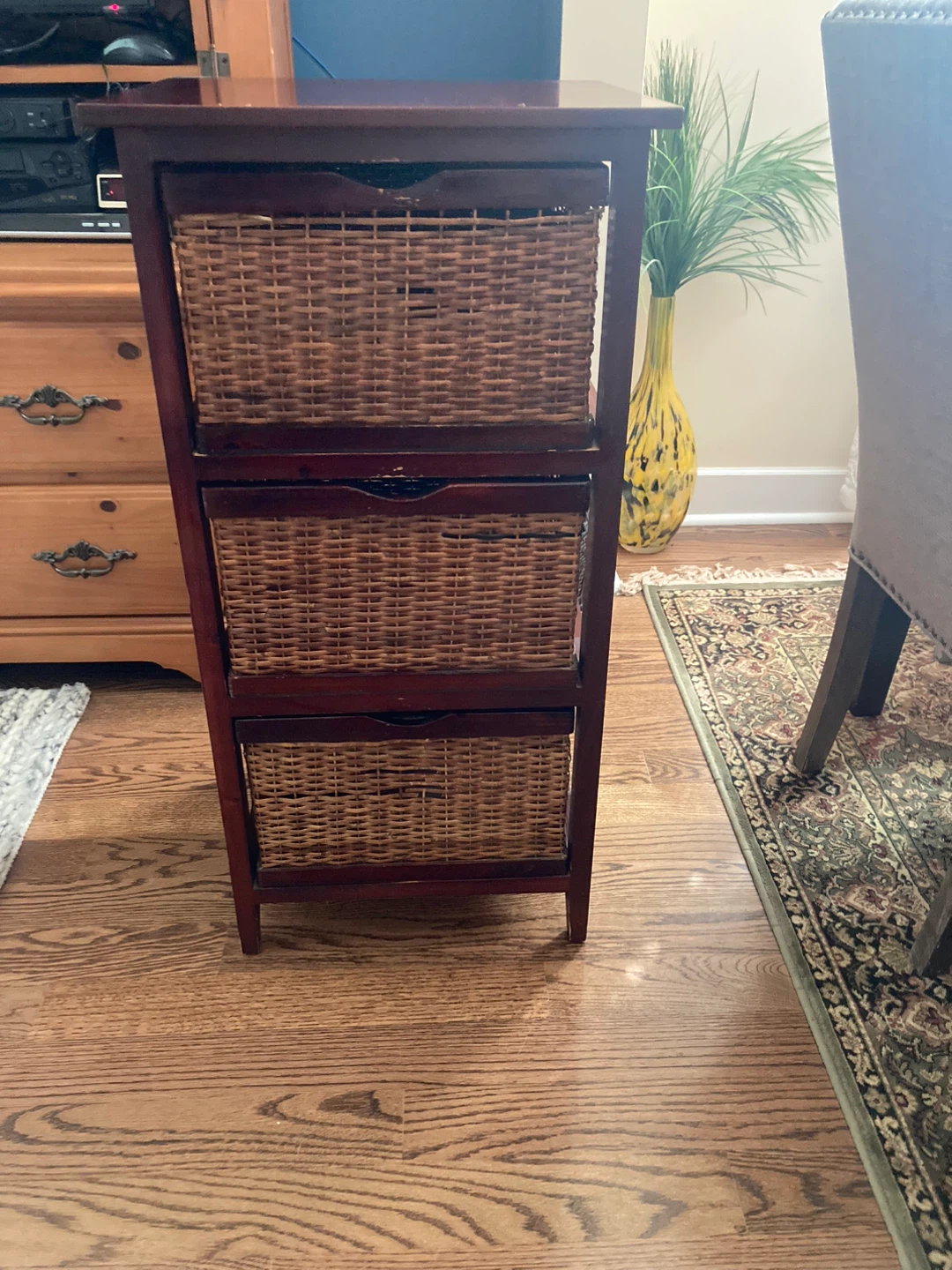 Three drawer / basket storage cabinet