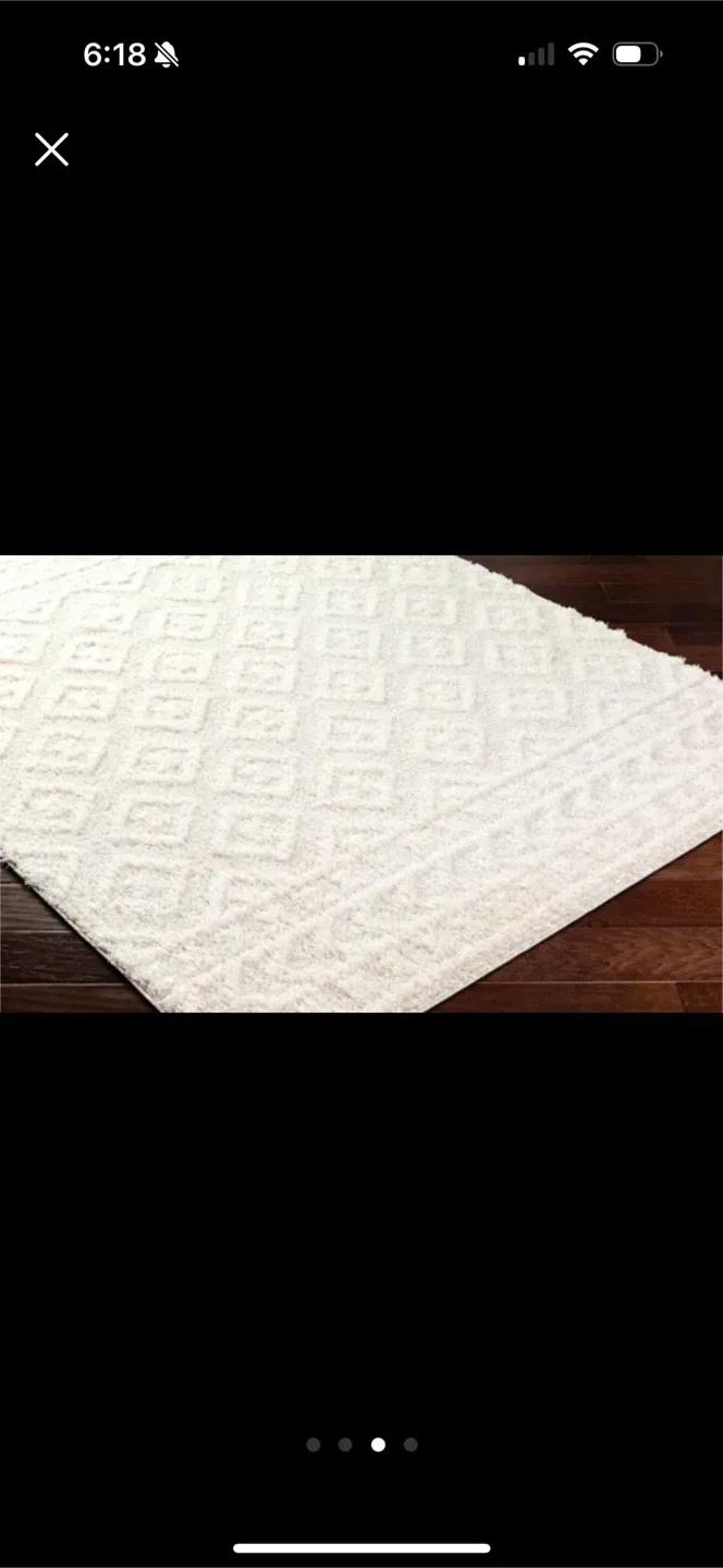 6'7" x 9' White Area Rug thumbnail