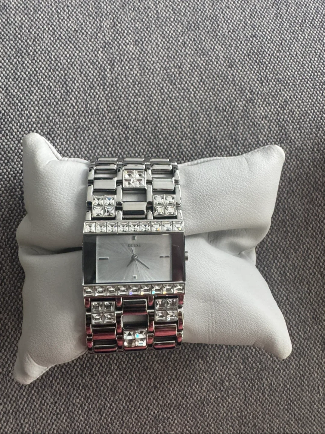 Guess Women's Silver-Tone Crystal Bracelet Watch image indicator(2)
