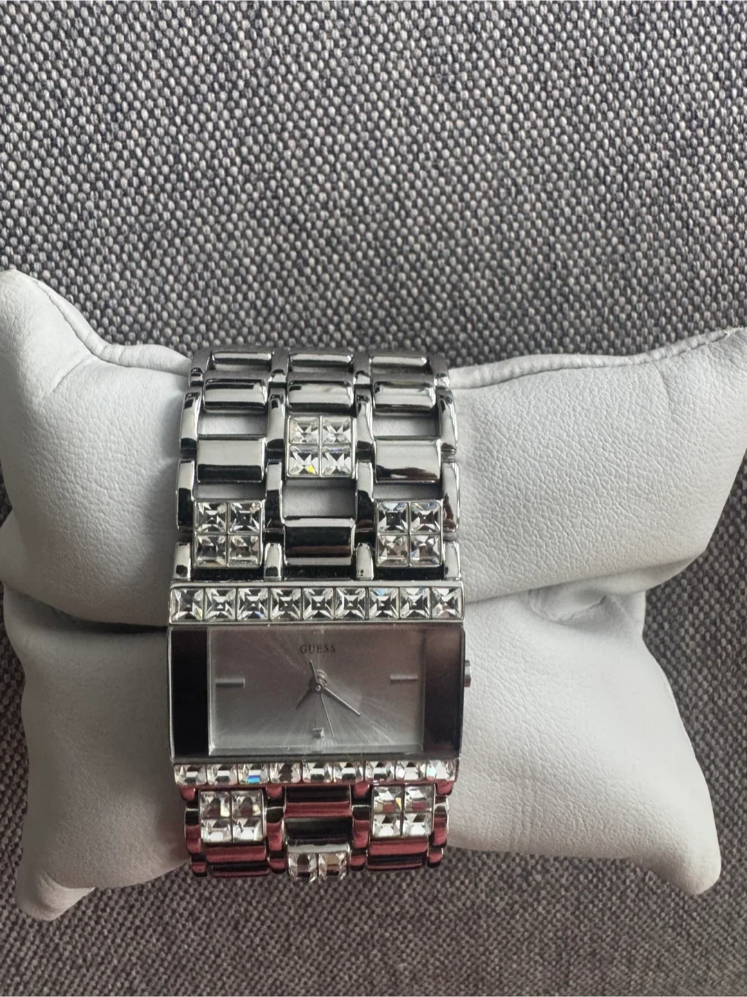 Guess Women's Silver-Tone Crystal Bracelet Watch image indicator(3)