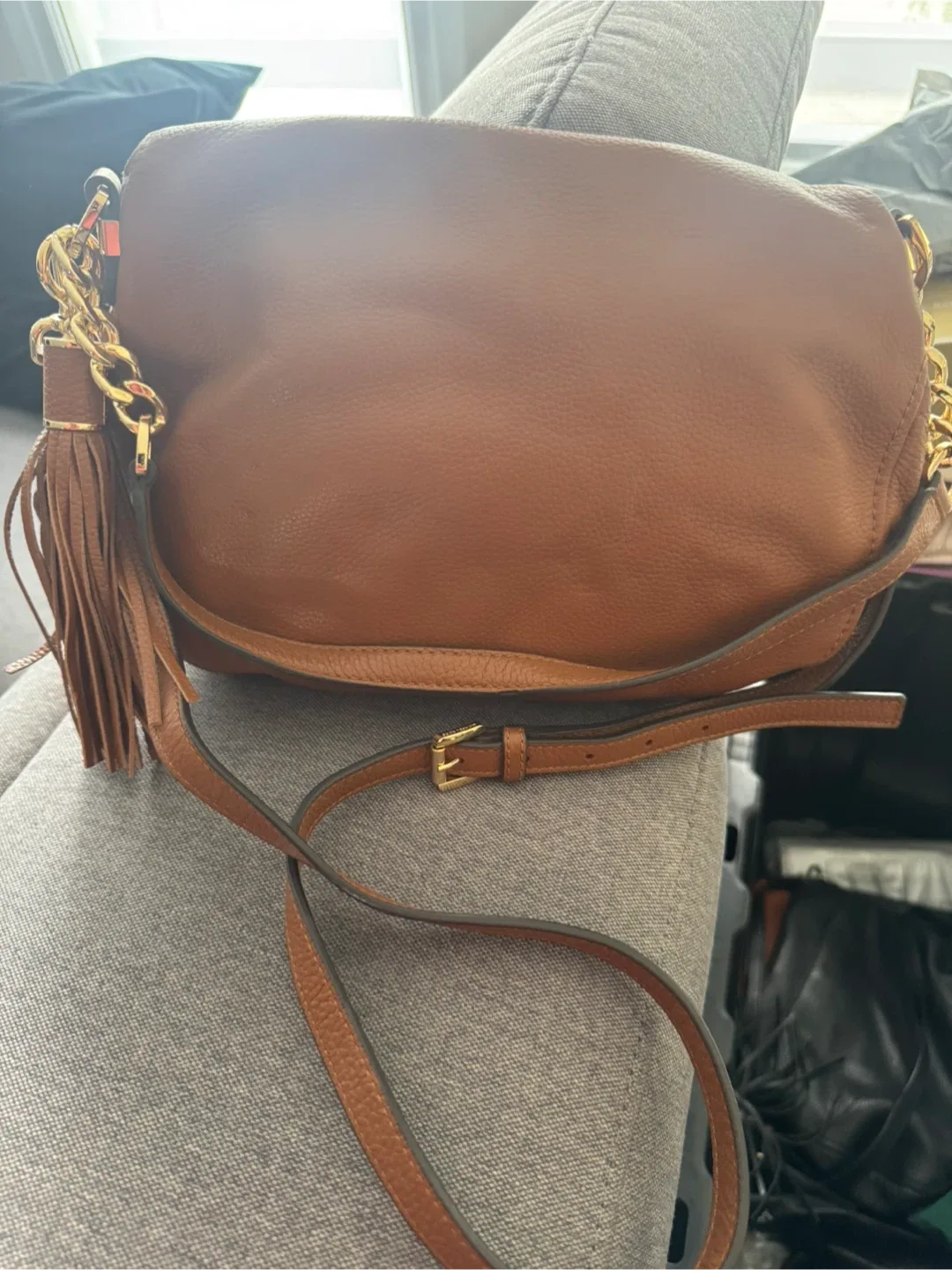 Michael Kors Brown Leather Shoulder Bag image indicator(4)