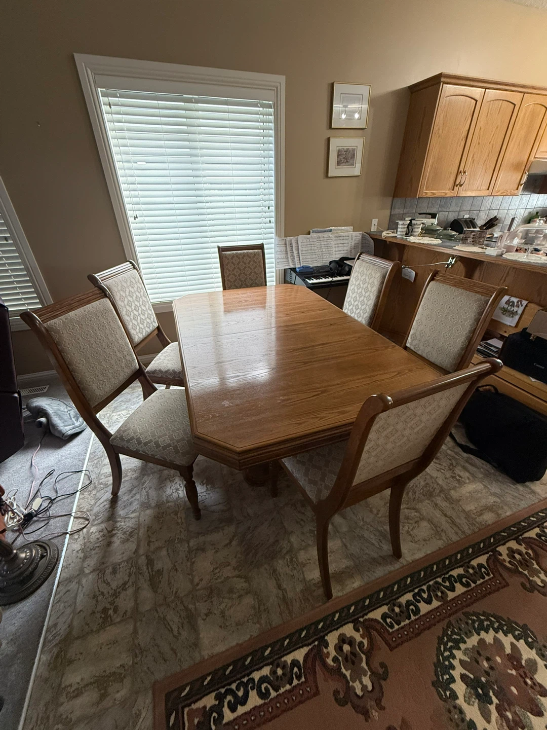 Dining Table with Six Chairs - Wood