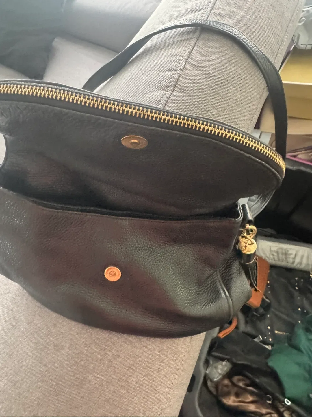 Michael Kors Black Leather Crossbody Bag image indicator(3)