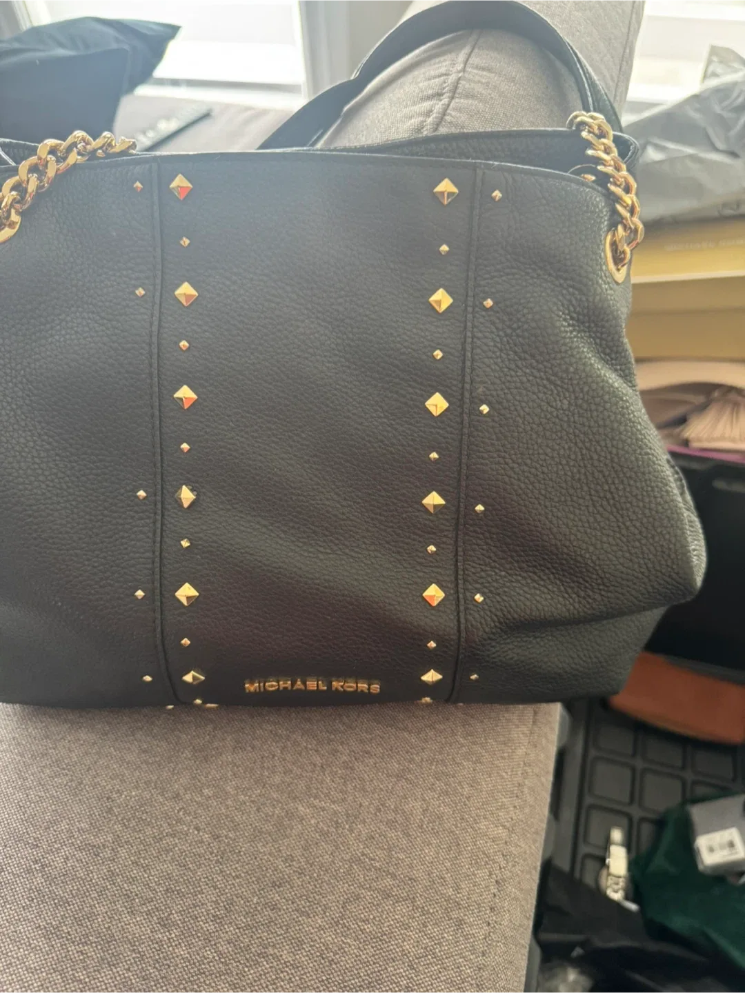 Michael Kors Black Leather Shoulder Bag thumbnail