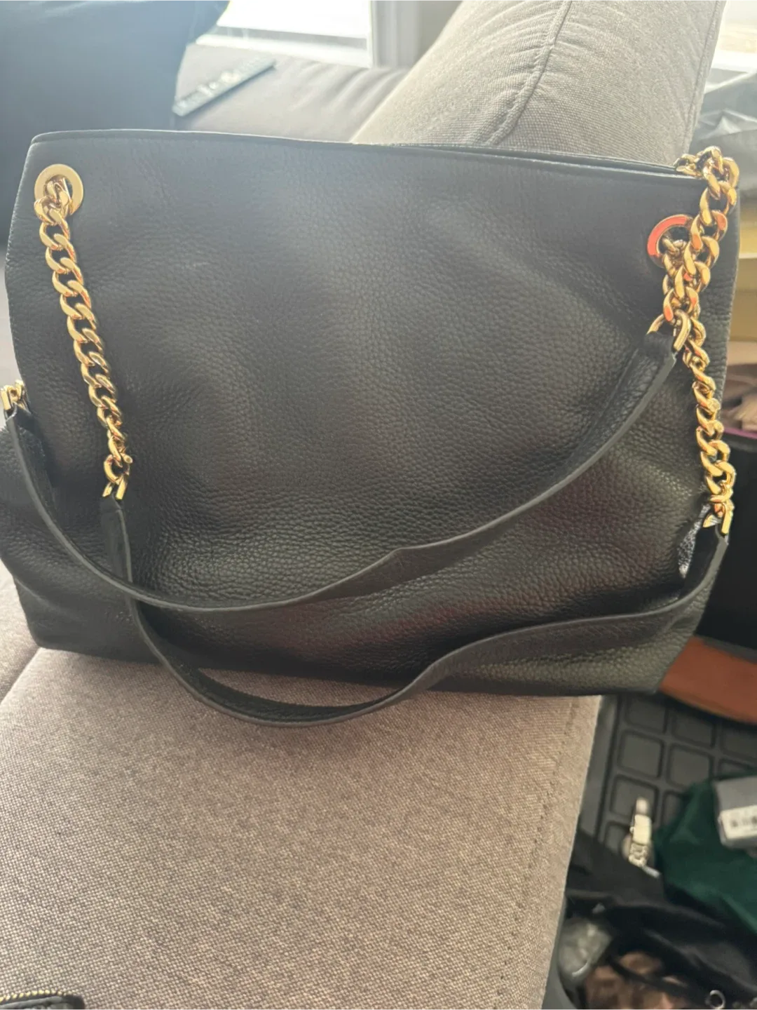 Michael Kors Black Leather Shoulder Bag image indicator(5)