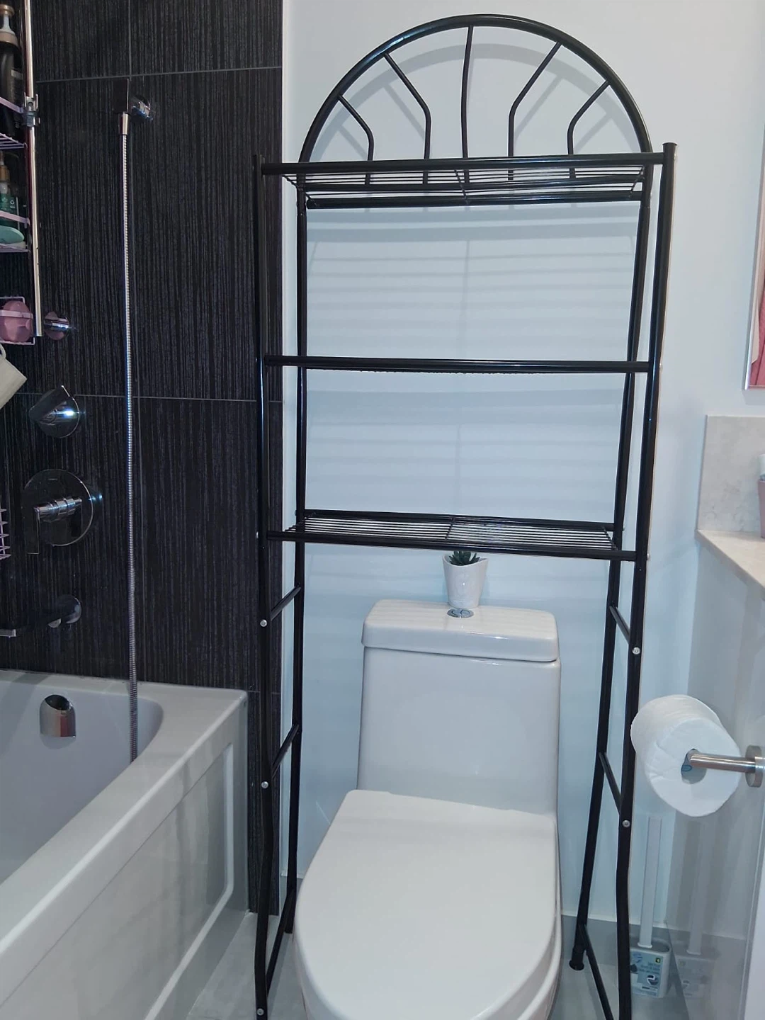 Over-the-Toilet Bathroom Space Saver Shelf - Black
