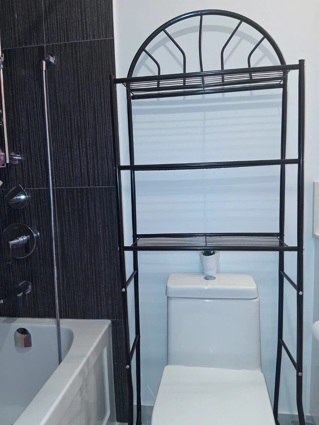 Over-the-Toilet Bathroom Space Saver Shelf - Black - photo 3