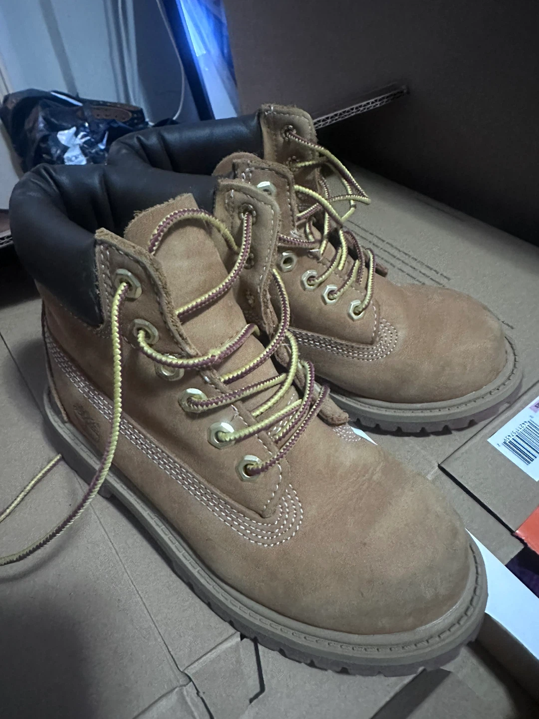 Timberland Brown Leather Boots  kids - 12.5