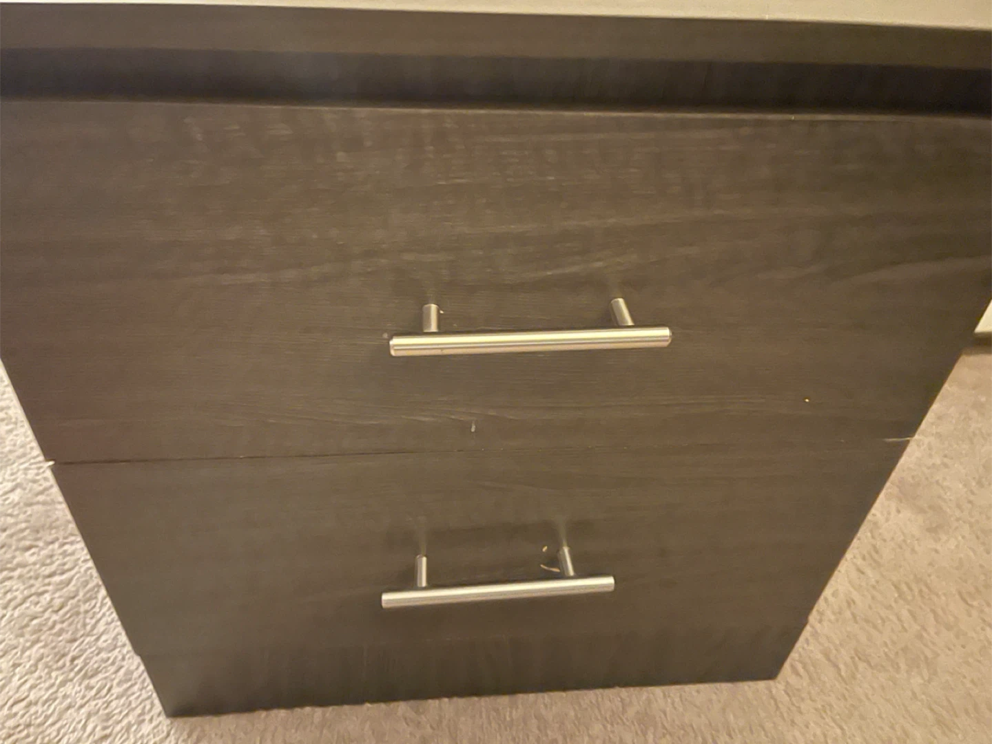Dark Brown Nightstand with 2 Drawers - photo 2