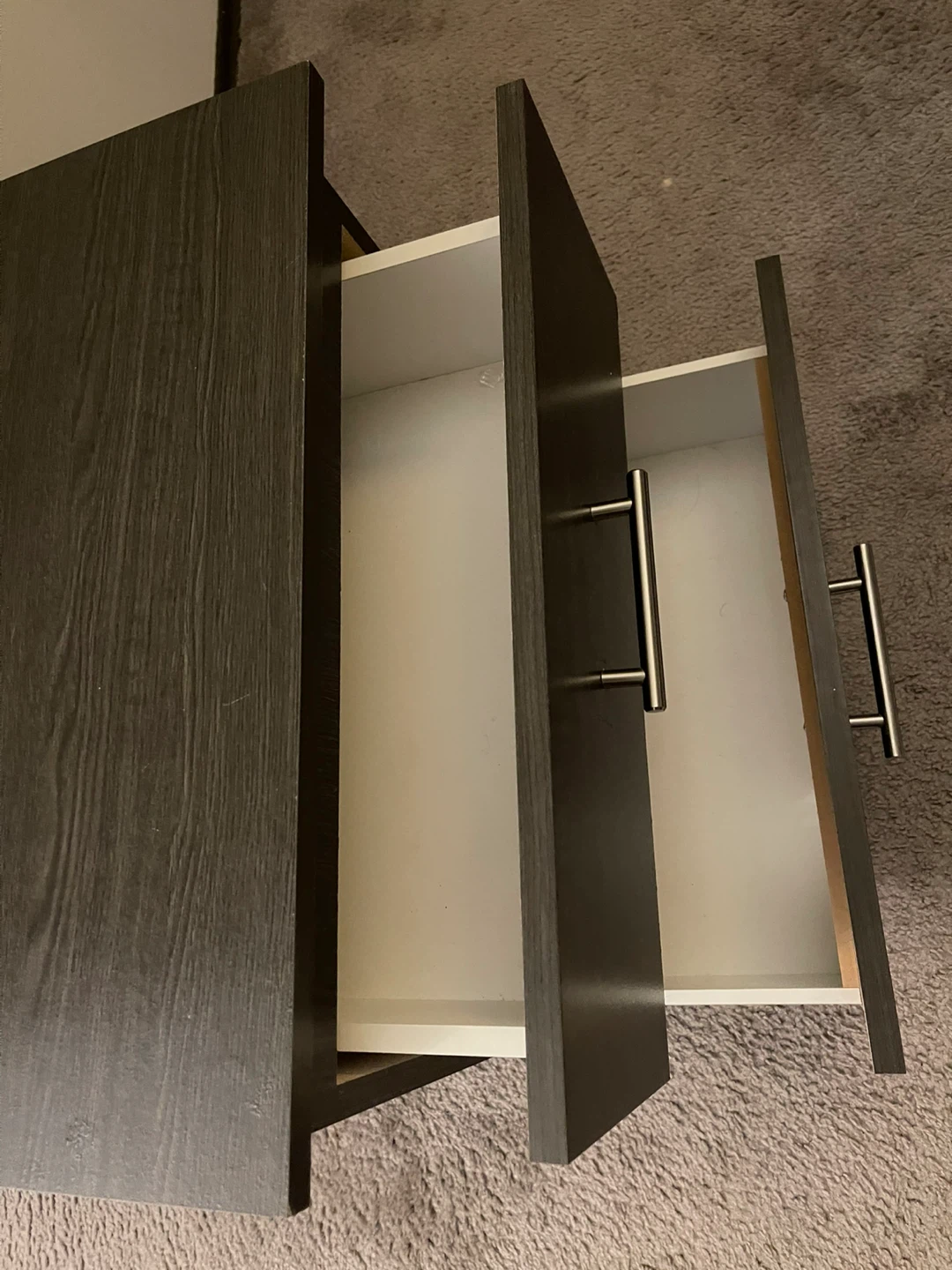 Dark Brown Nightstand with 2 Drawers - photo 3