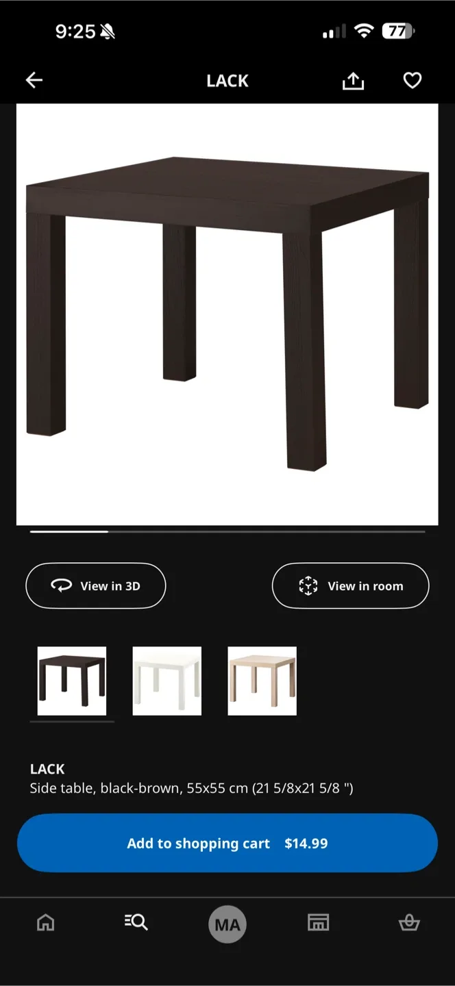 IKEA Lack Side Table, Black-Brown, 55x55 cm image indicator(2)