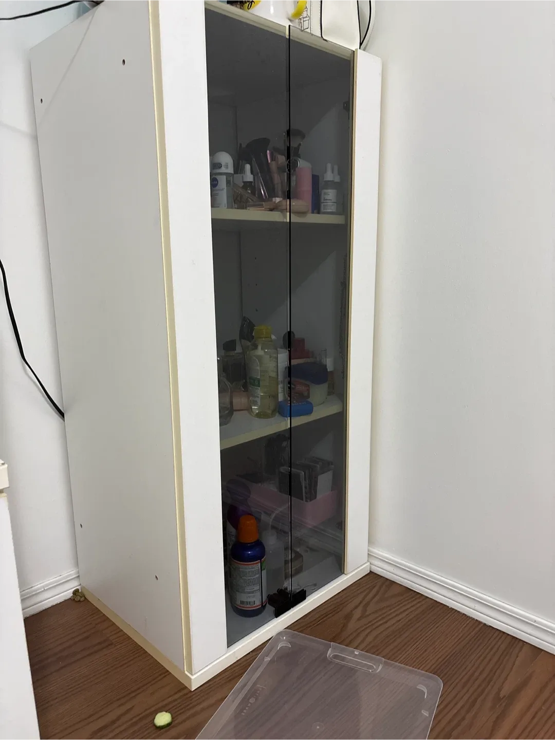White Cabinet with Glass Doors image indicator(3)