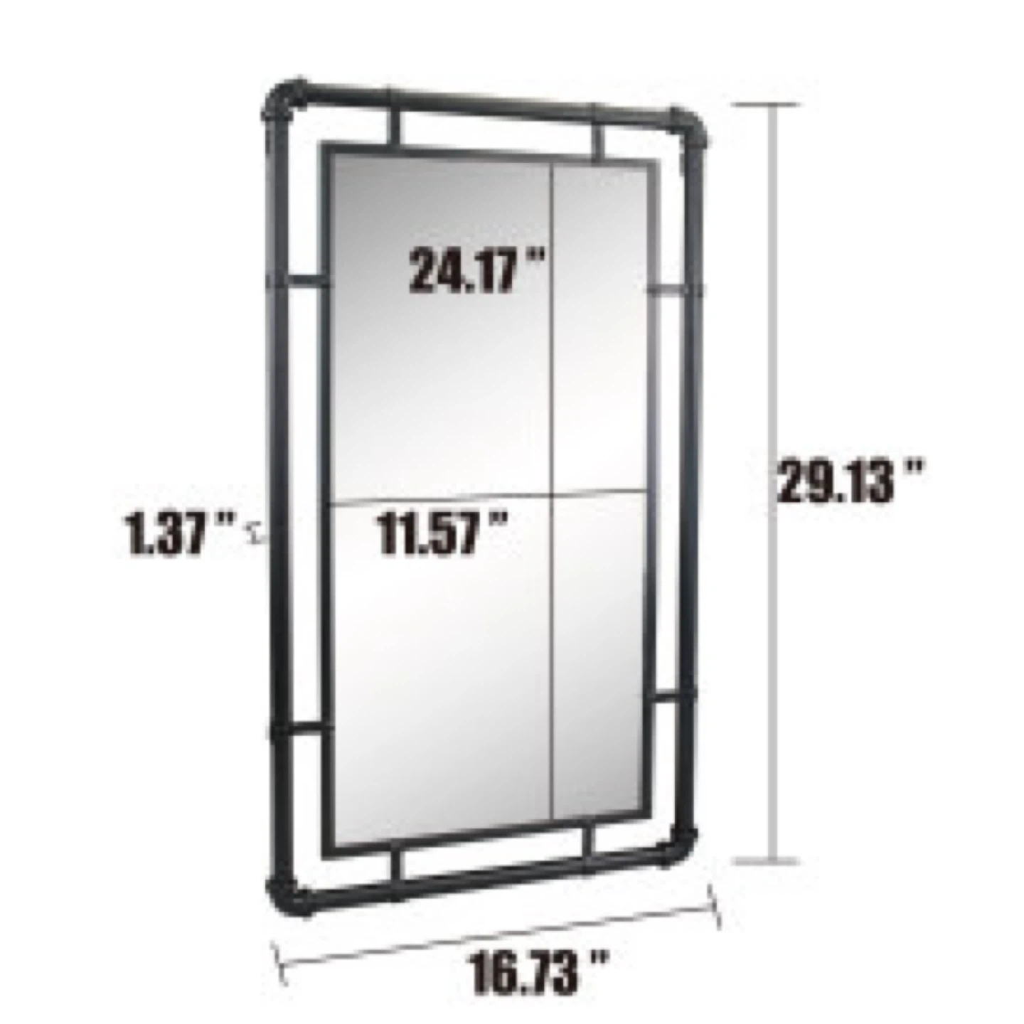 Industrial Style Pipe Frame Mirror - photo 2