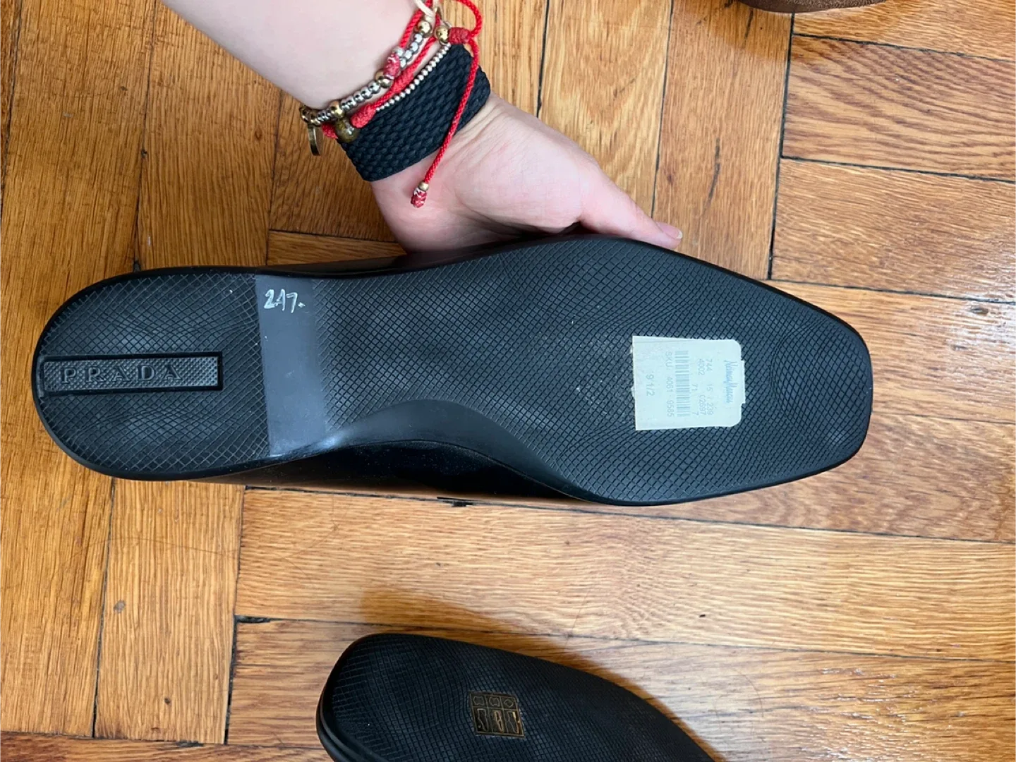 Prada Black Leather Loafers Size 9 1/2 image indicator(3)