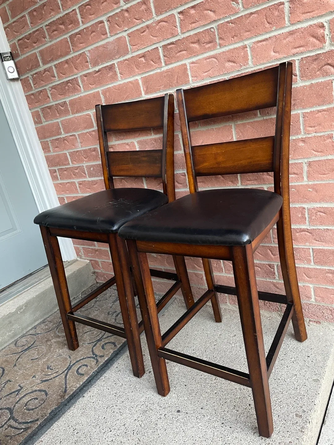 Two Wooden Bar Stools $20 for both🥕 thumbnail