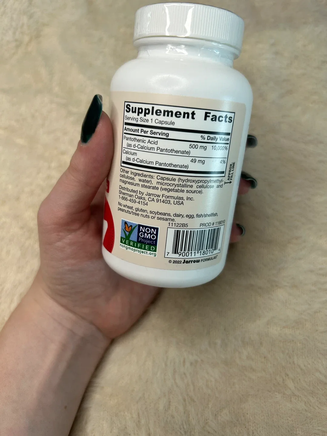 Jarrow Formulas Pantothenic Acid B5, 500mg image indicator(2)