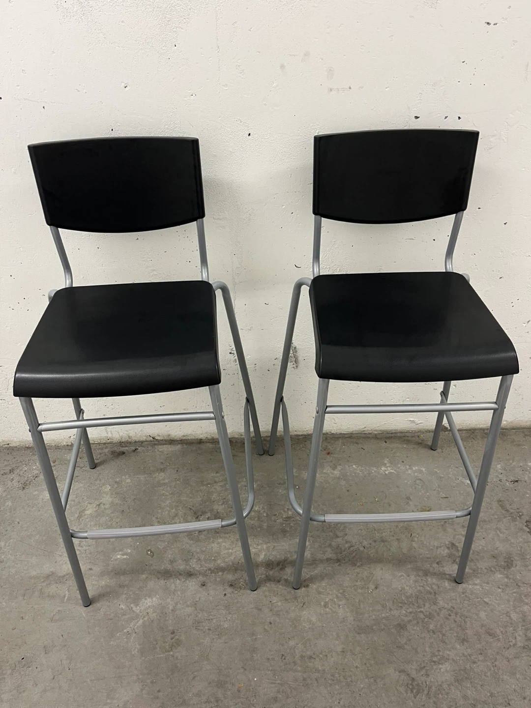 Pair of IKEA Stig Bar Stools, black