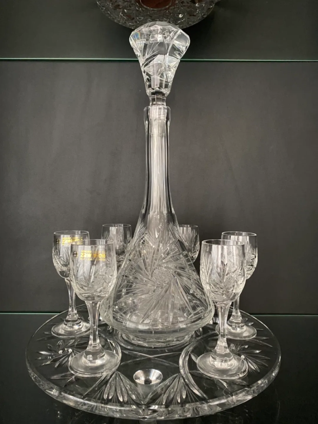 Zwiesel Bleikristall Hand-Cut Crystal Liquor Glasses (6) thumbnail