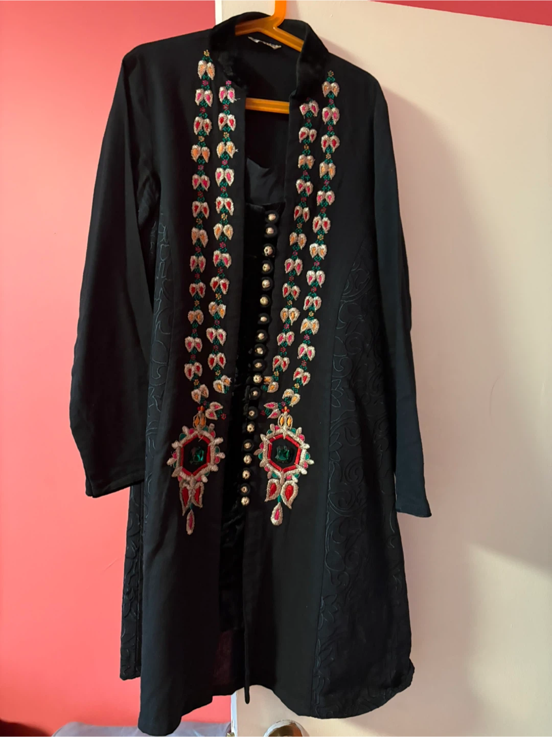 Chinyere Black Embroidered Dress - Size S