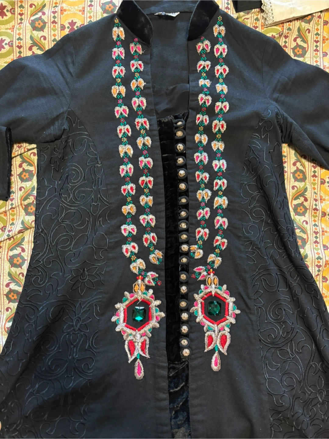 Chinyere Black Embroidered Dress - Size S - photo 2