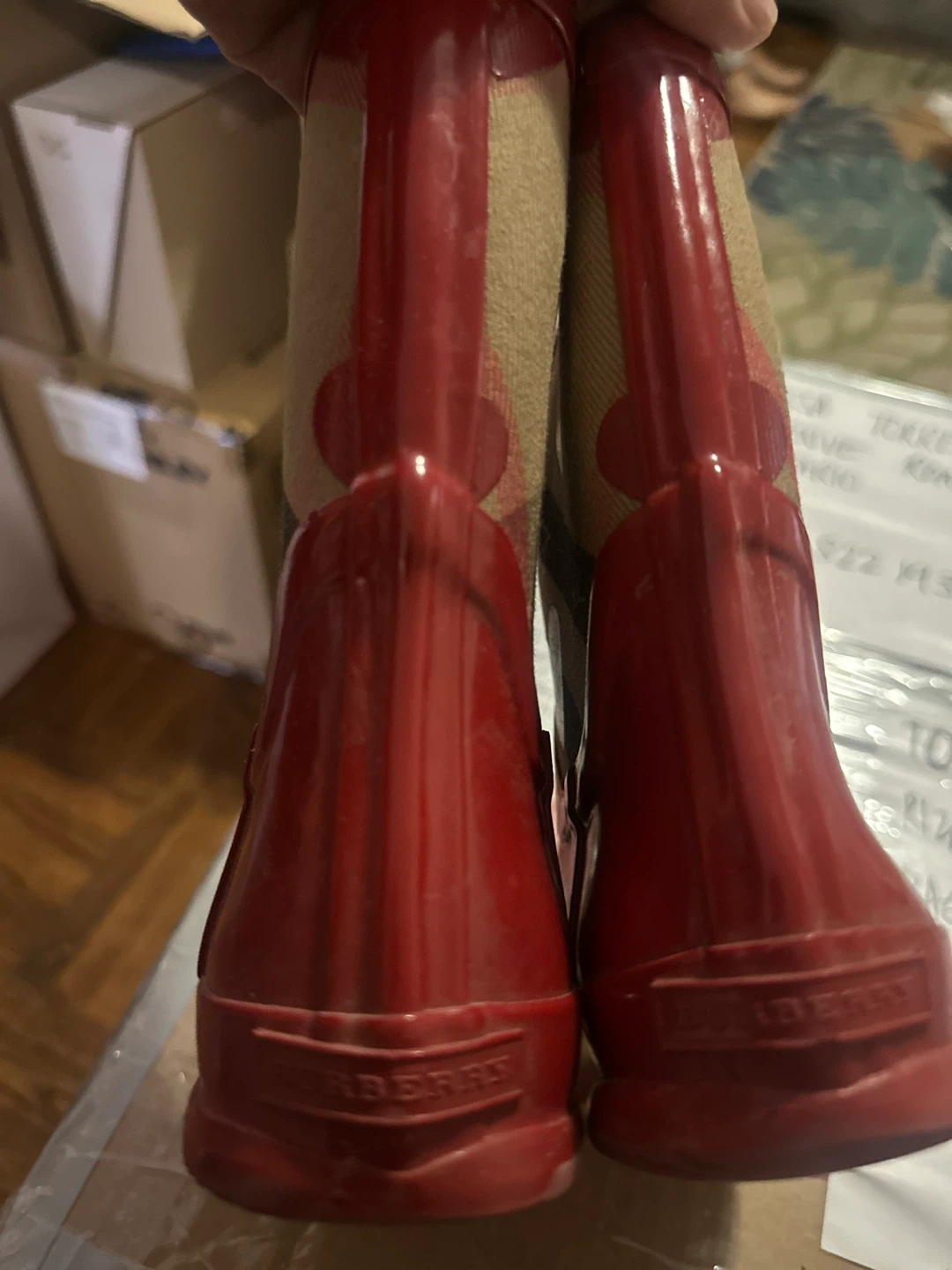 Burberry Kids Red Rain Boots - photo 3