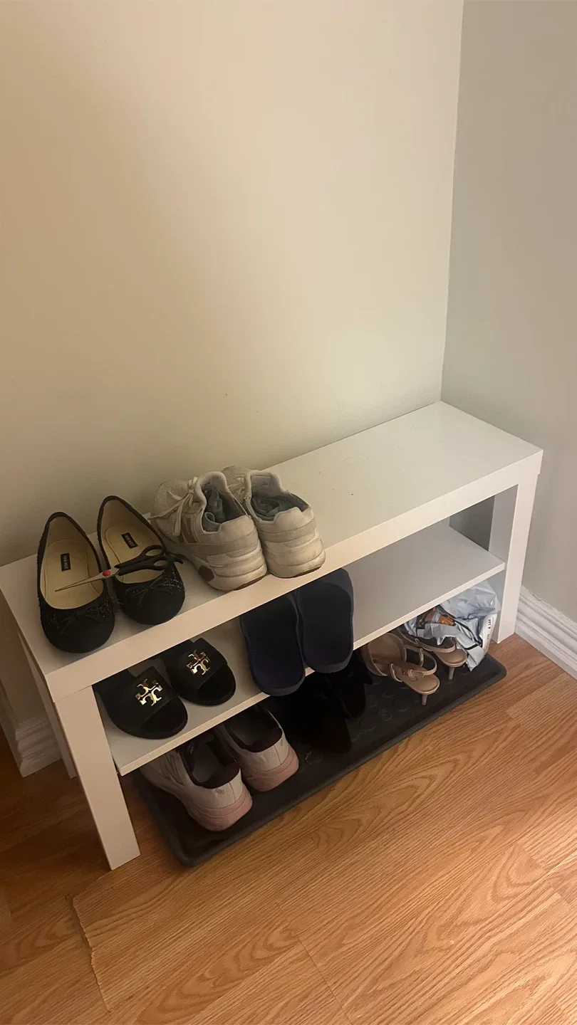 White TV Desk/Shoe Rack thumbnail