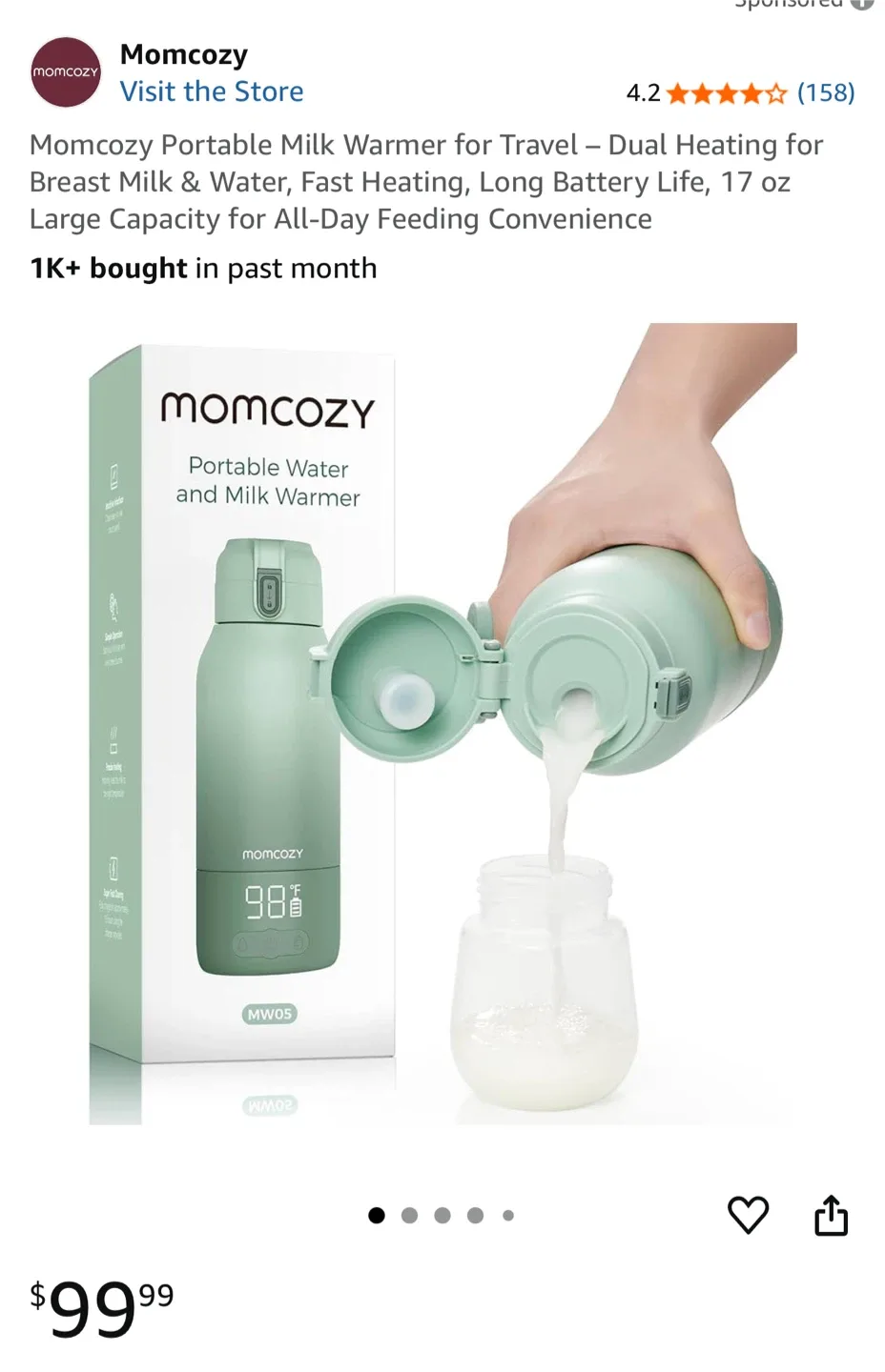 Momcozy Portable Milk Warmer - Brand New Open Box thumbnail
