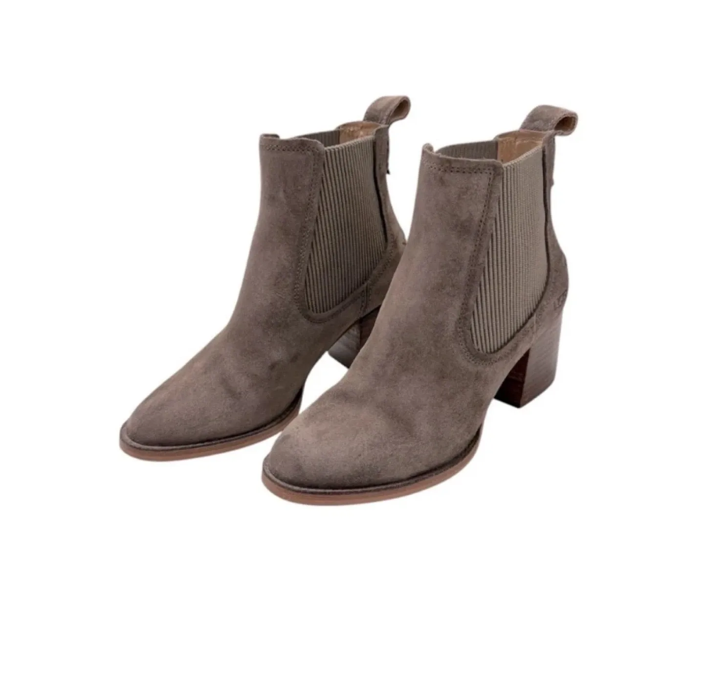 UGG Faye Brown Gray Suede Chelsea Boots Women’s Size 9 image indicator(7)