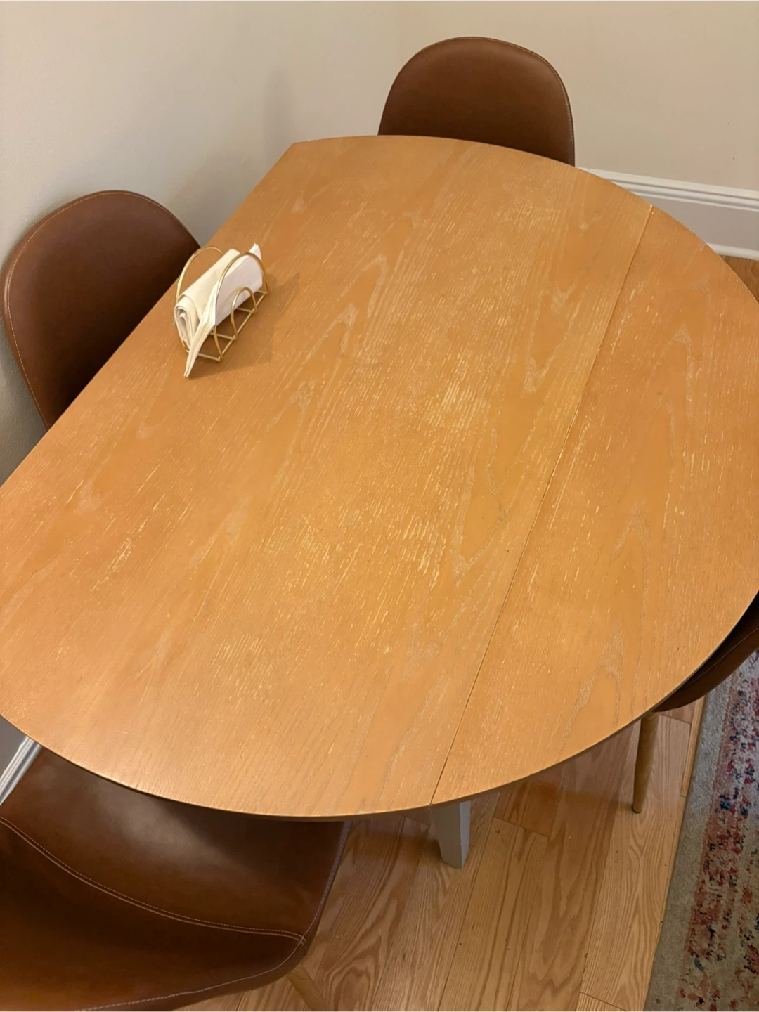 Target Oak Wood Round Drop Leaf Dining Table - photo 4