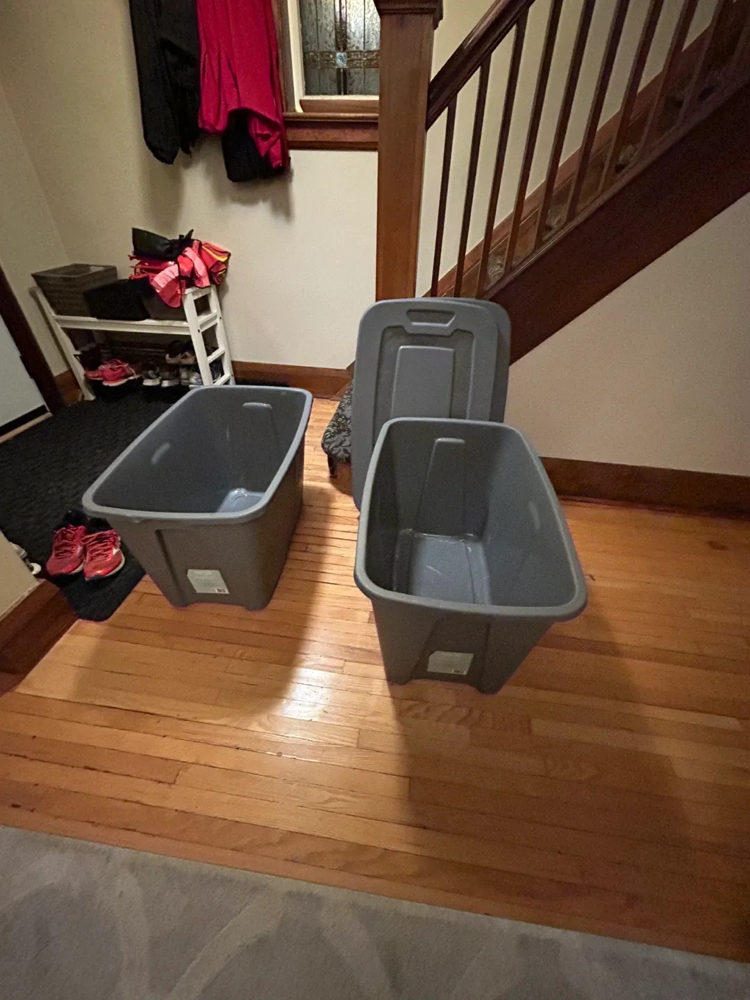 2 Very Big 121 litre STORAGE BIN 121L tote pair thumbnail