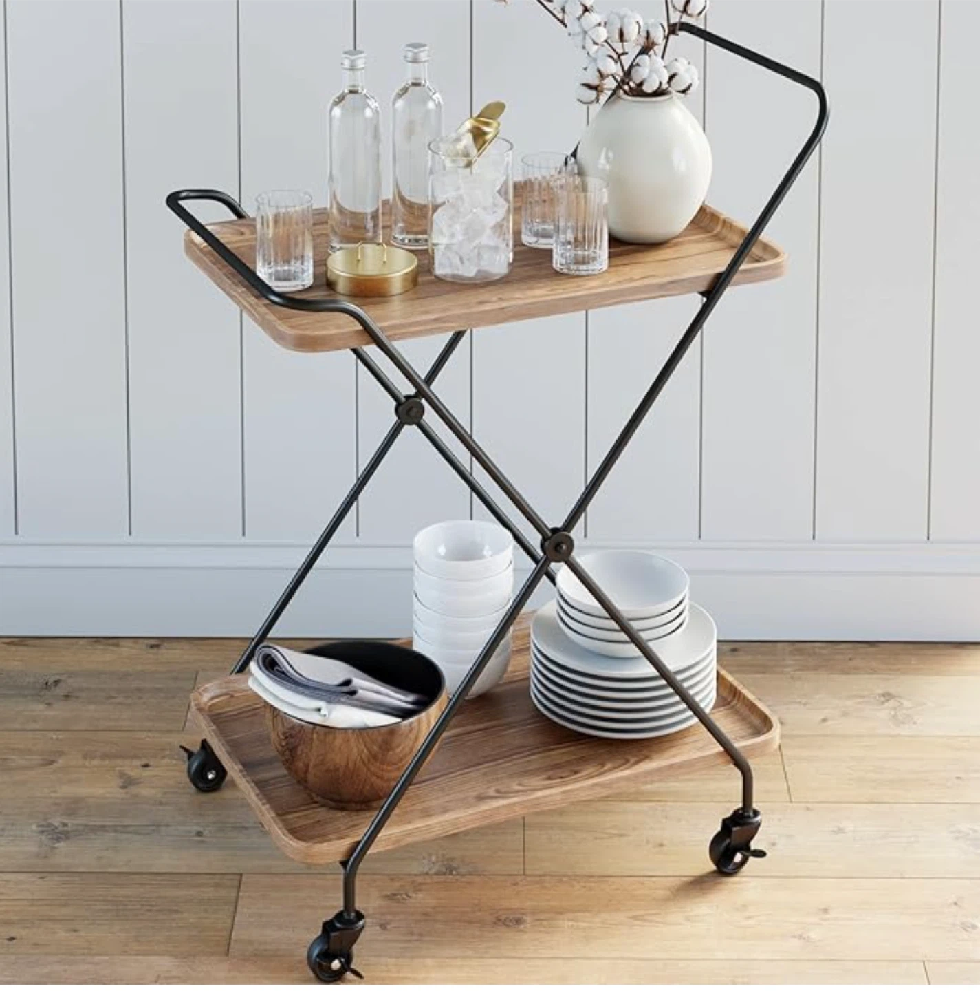 Bar Cart with Two Tiers