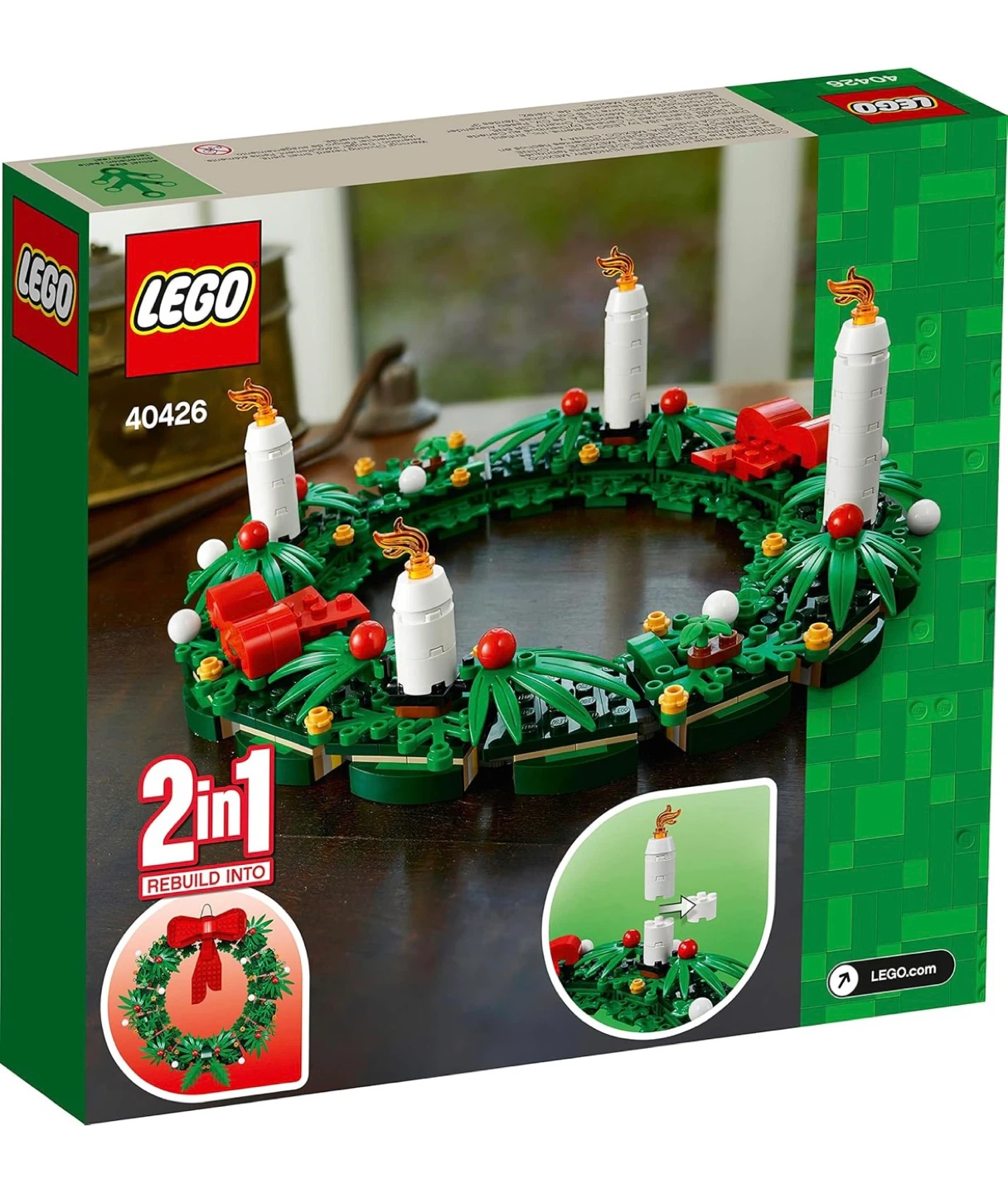 LEGO 40426 Christmas Wreath 2-in-1, 510 Pieces, 9+