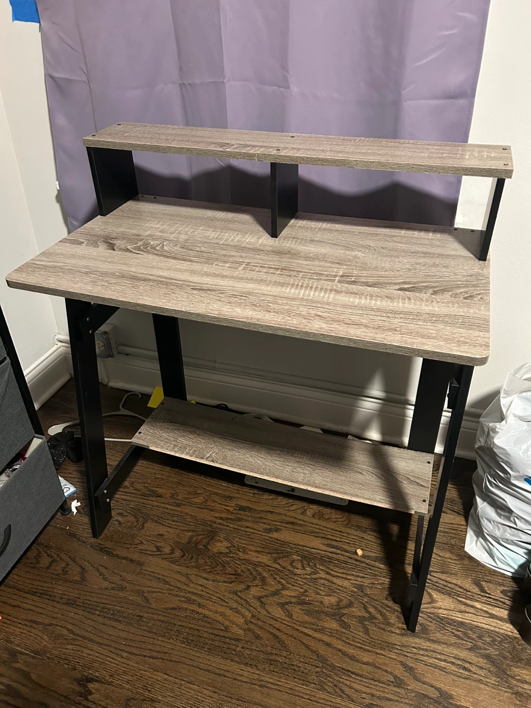 Wooden Desk with Shelf