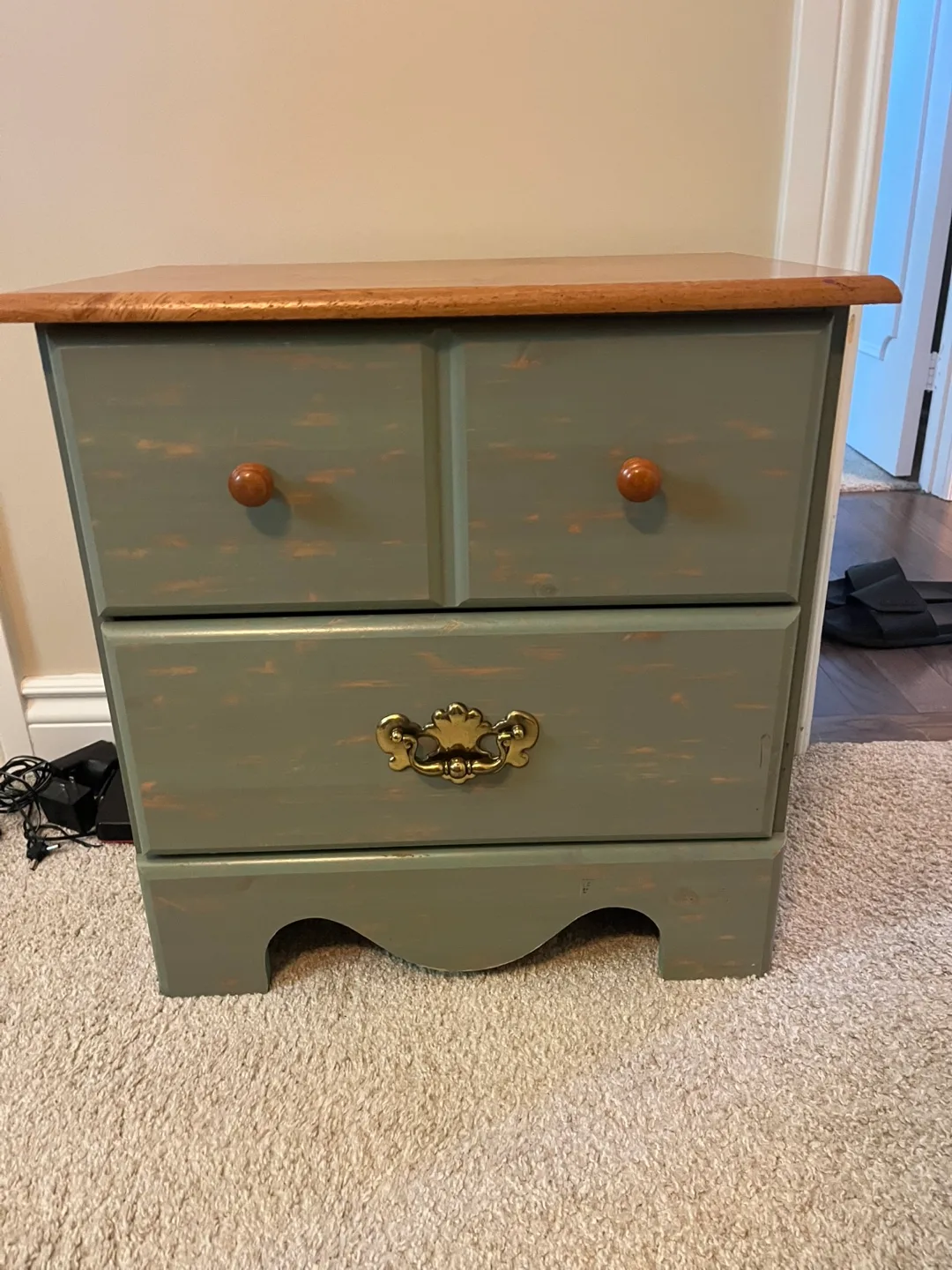 Wooden 3-Drawer Nightstand thumbnail