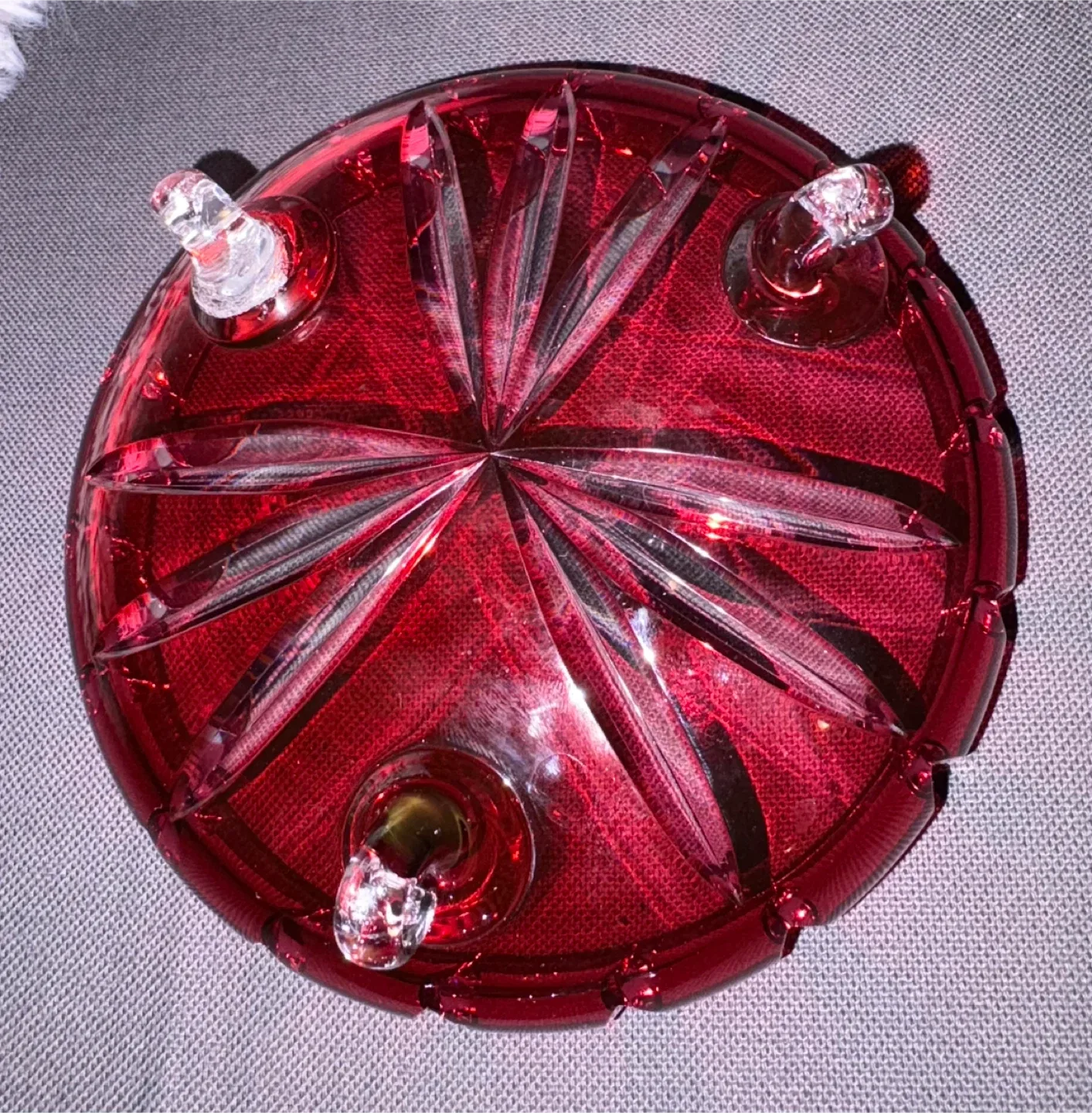 Red Crystal Glass Bowl image indicator(2)