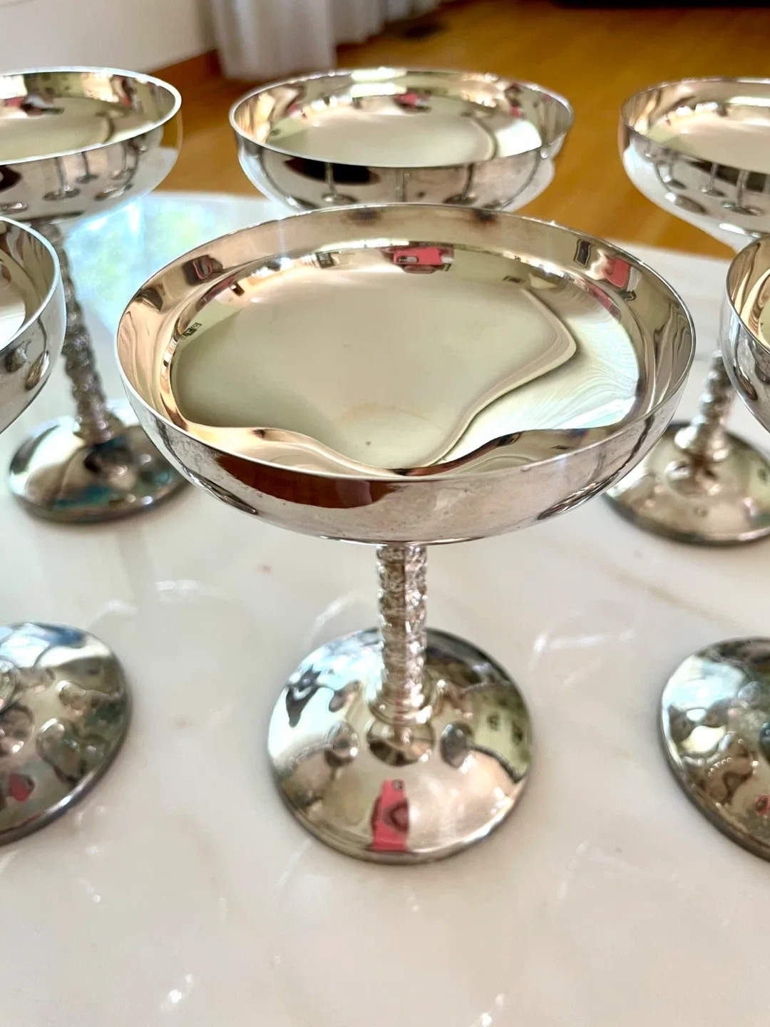 Rare Silverplated Champagne Wine Goblets 🎁 image indicator(3)