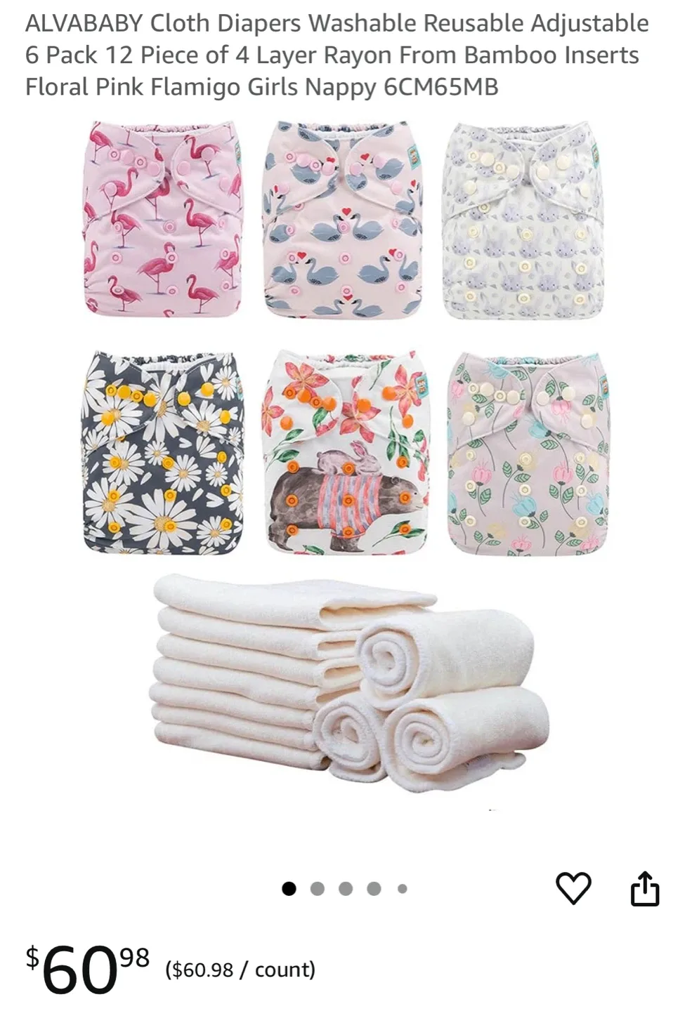 ALVABABY Cloth Diapers with Bamboo Inserts thumbnail