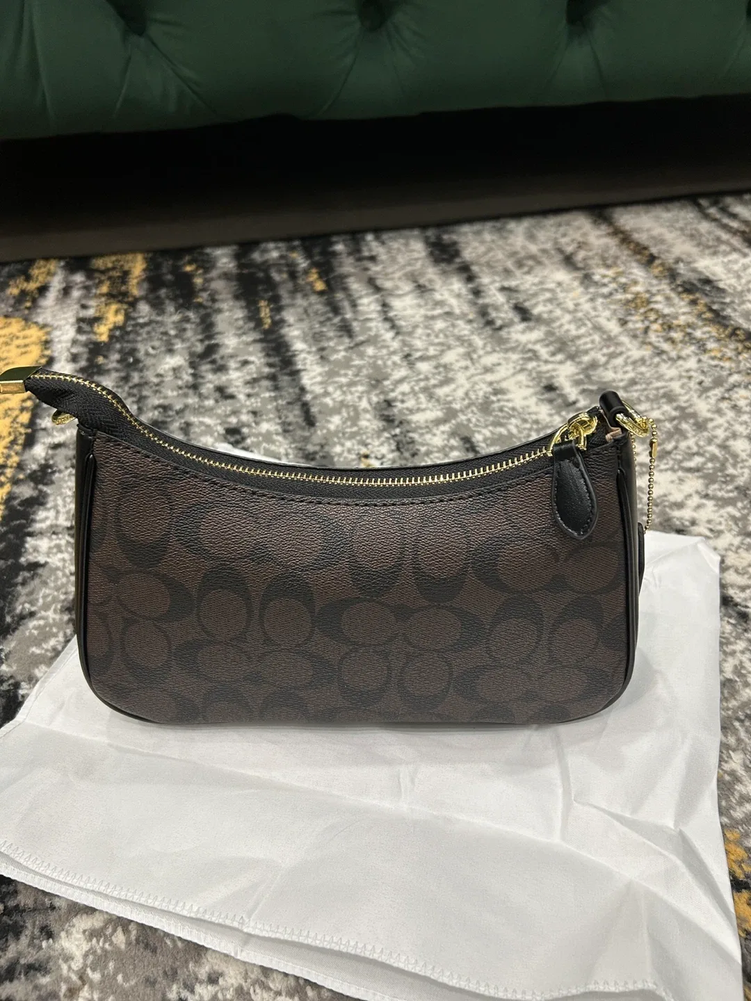 Coach Brown Signature Print Shoulder Bag image indicator(4)