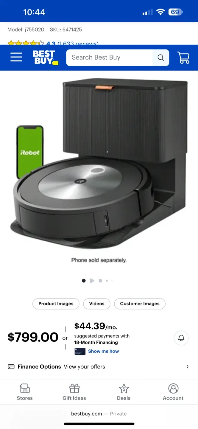 iRobot Roomba j7+ Self-Emptying Robot Vacuum thumbnail