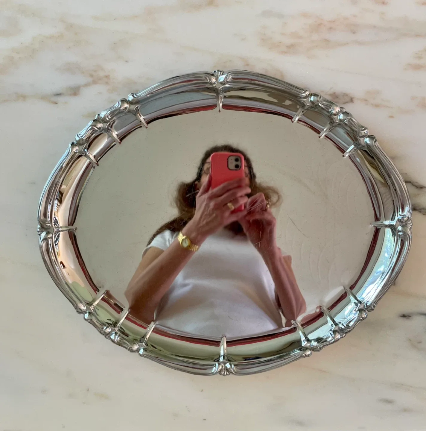 Scalloped Chrome Oval Tray Platter image indicator(2)