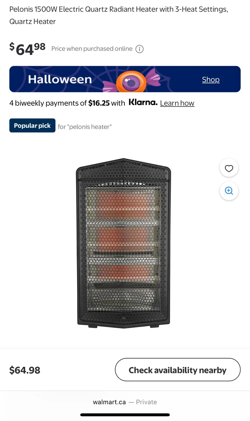 Pelonis 1500W Electric Quartz Radiant Heater image indicator(2)